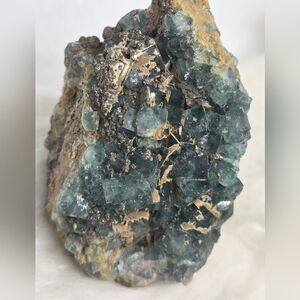 Raw Cubic Blue Green Fluorite Cluster – UV Reactive. Crystal Collector